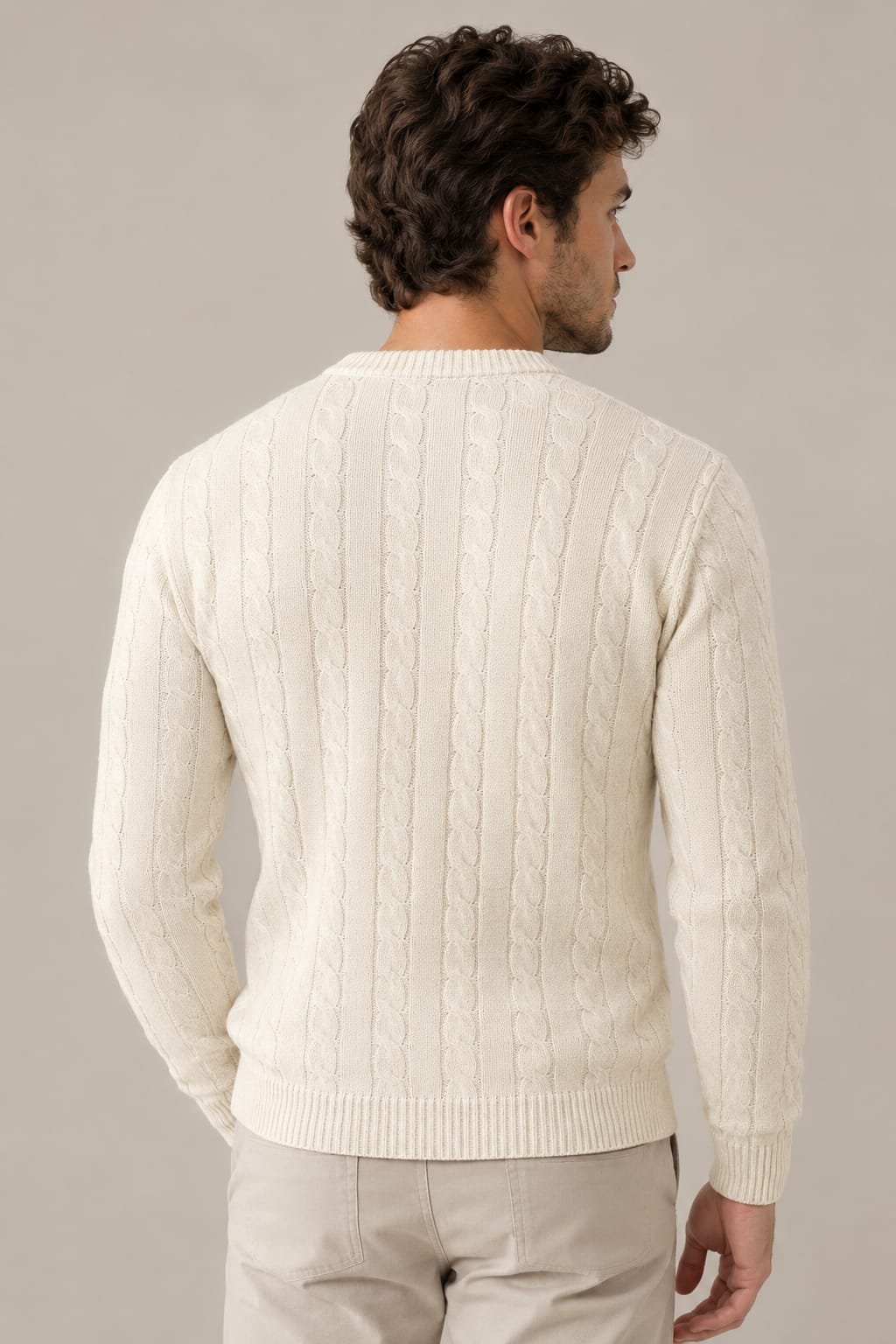 Cable Knit Crew Neck Sweater