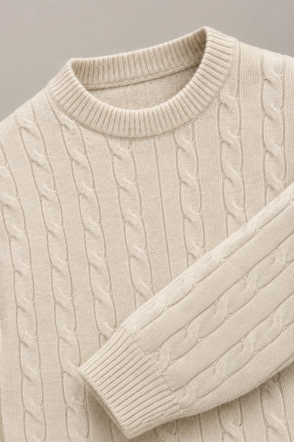 Cable Knit Crew Neck Sweater