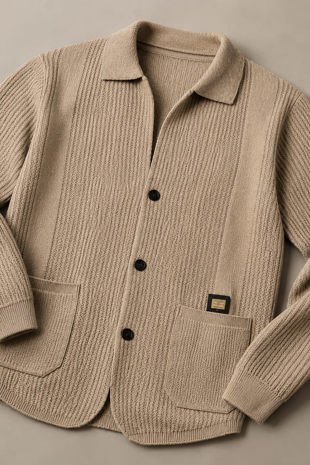 Lapelled Knit Cardigan