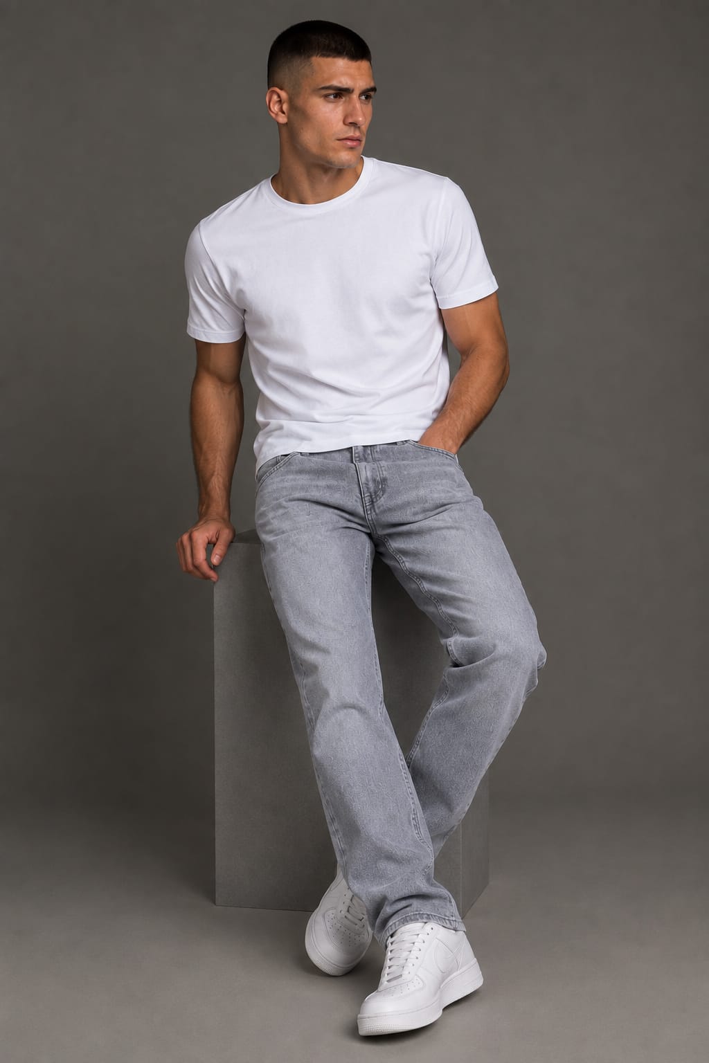 Men's Lightweight Stretch Straight-Leg Jeans