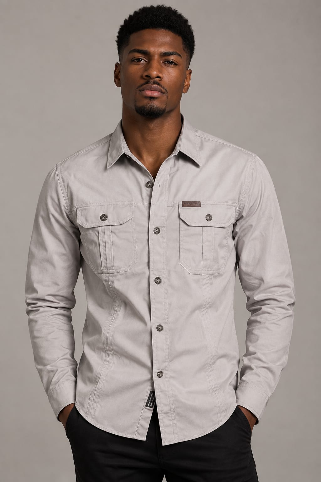 Men's Cotton Military Overshirt