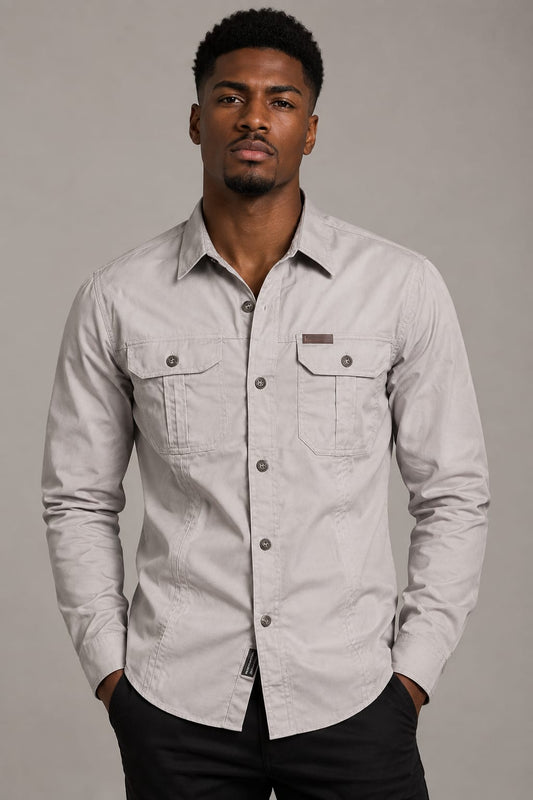 Men's Cotton Military Overshirt