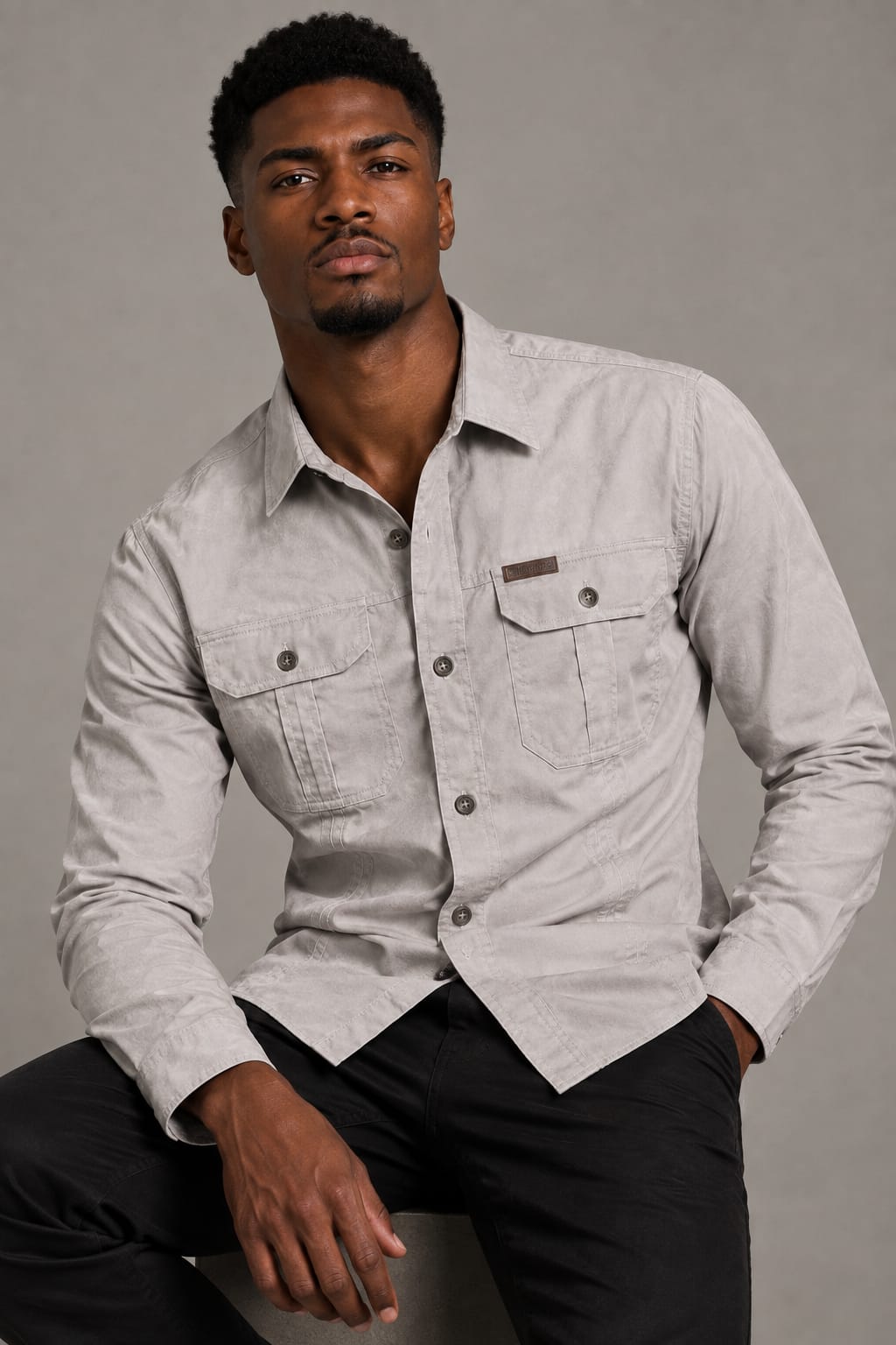 Men's Cotton Military Overshirt