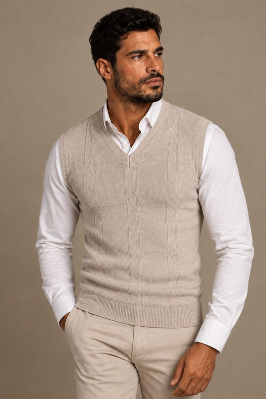 Men's V-Neck Knitted Vest
